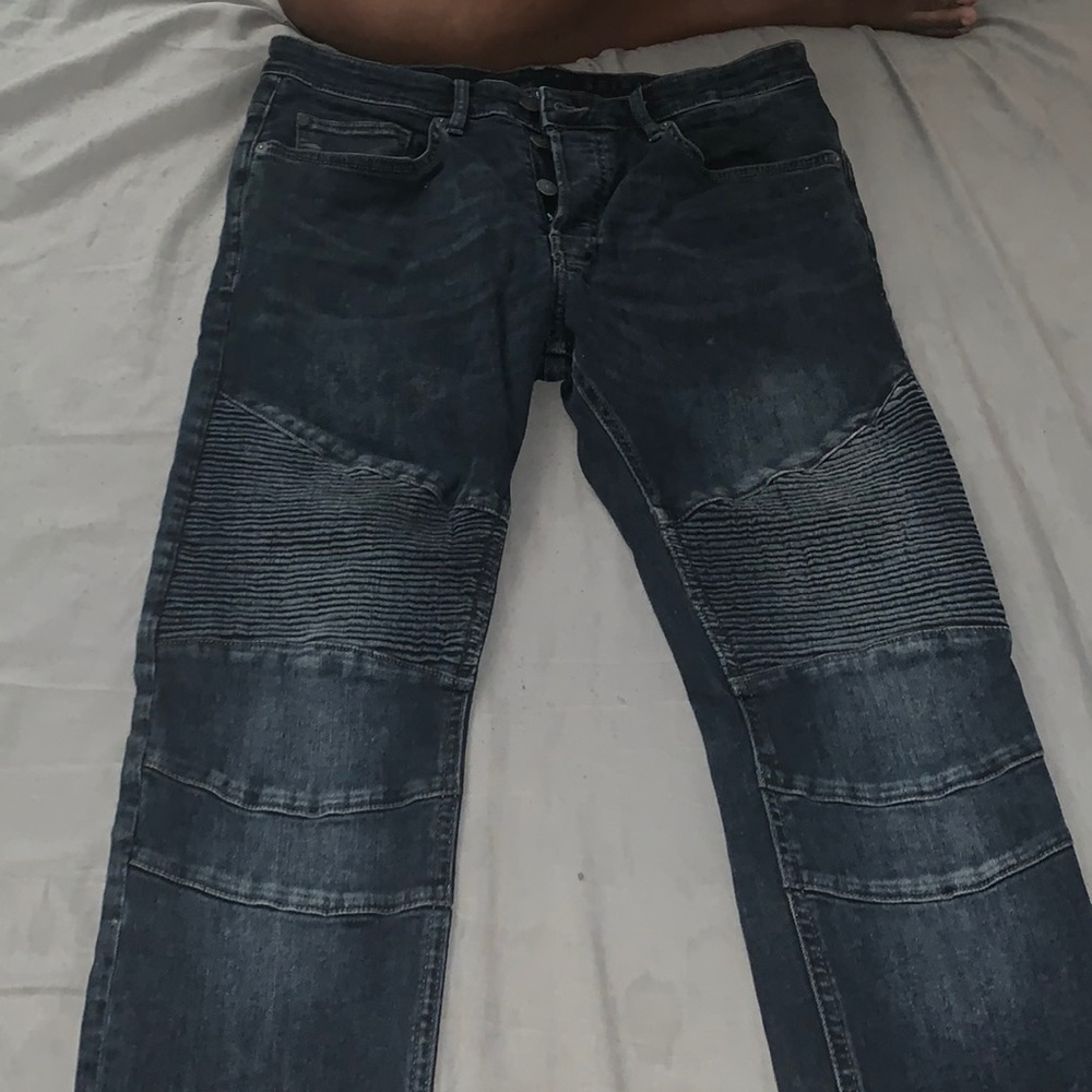 Men’s H&M Navy Blue Biker Jeans Denim